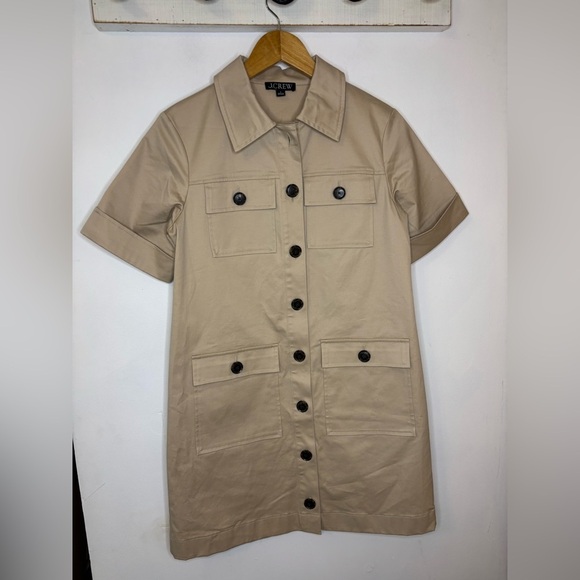 J.Crew GAMINE Cargo Khaki Utility Safari Dress Stretch Twill - Picture 11 of 11